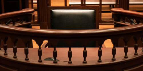 empty witness stand for court